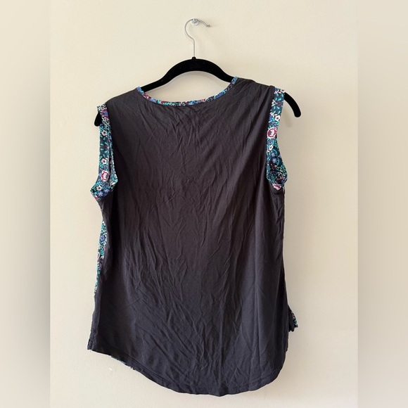 The Limited Floral Sleeveless Blouse - Blue and Purple - Picture 2 of 3